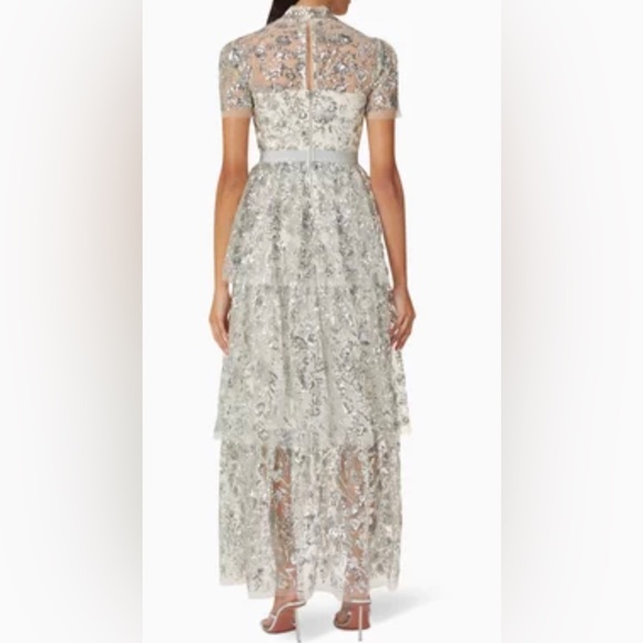 Beautiful Tiered Maxi Dress in Sequin-tulle from Self Portrait! Sz 6 US (10 UK) - Picture 2 of 10